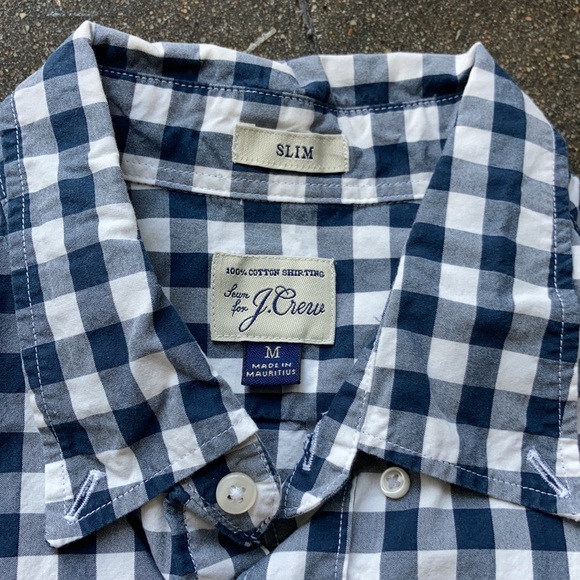 J. Crew Slim Fit Gingham Plaid Button Down - Picture 4 of 5